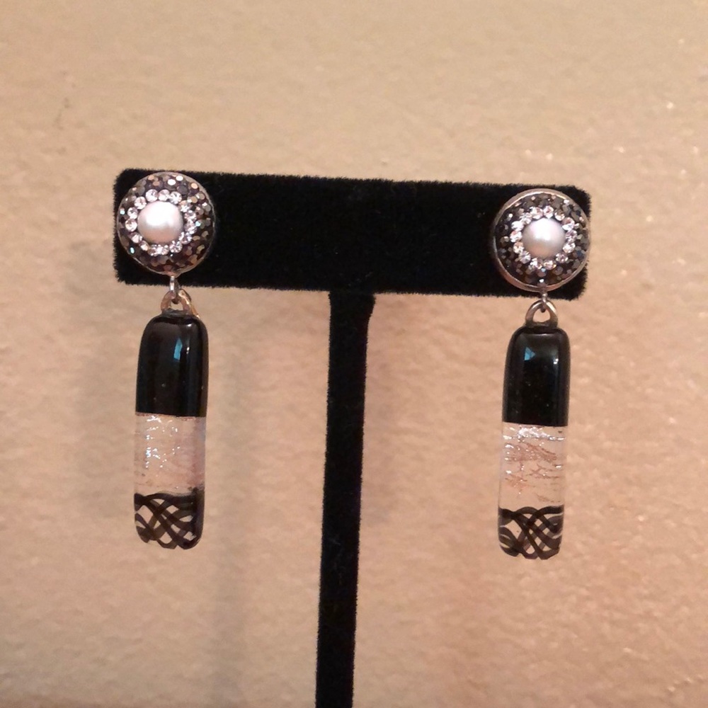 Dichroic glass earrings